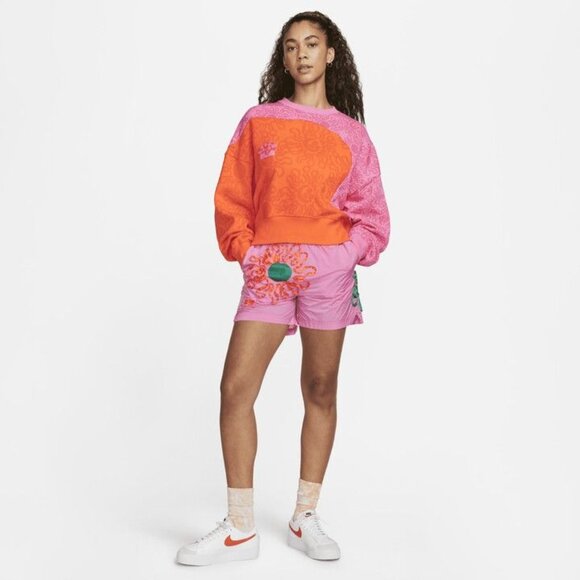 Nike Women's Project Uphoria Floral Sweatshirt in Orange Size XL DV9648-819 - Picture 3 of 10